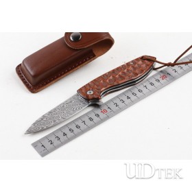 Honeycomb 100% imported Swiss powder Damascus folding knife UD405168